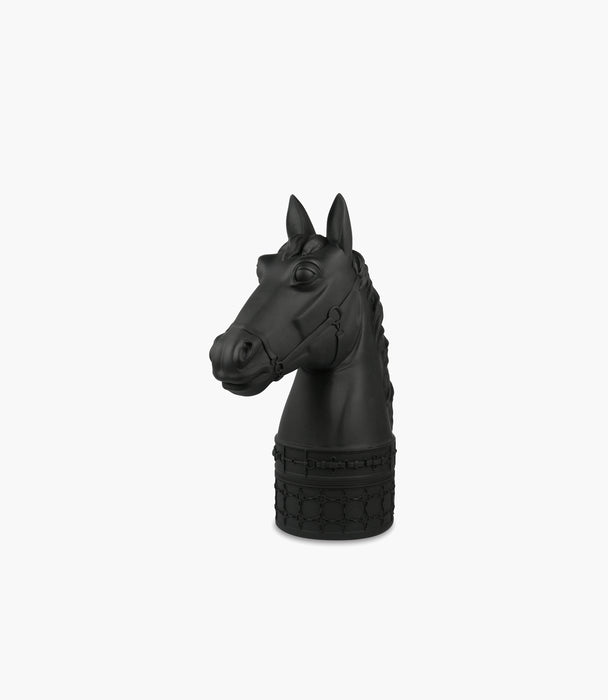 مجسم حصان كبير من البوليريسين من مجموعة "اوبتيكال" - أسود
