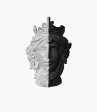 Teste Matte Polyresin Double Face - L Black/White H 38cm - Roomours