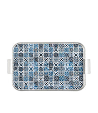 Andalusia Blue D3 Gold Aluminum Frame Tray 54.5*34*4Cm