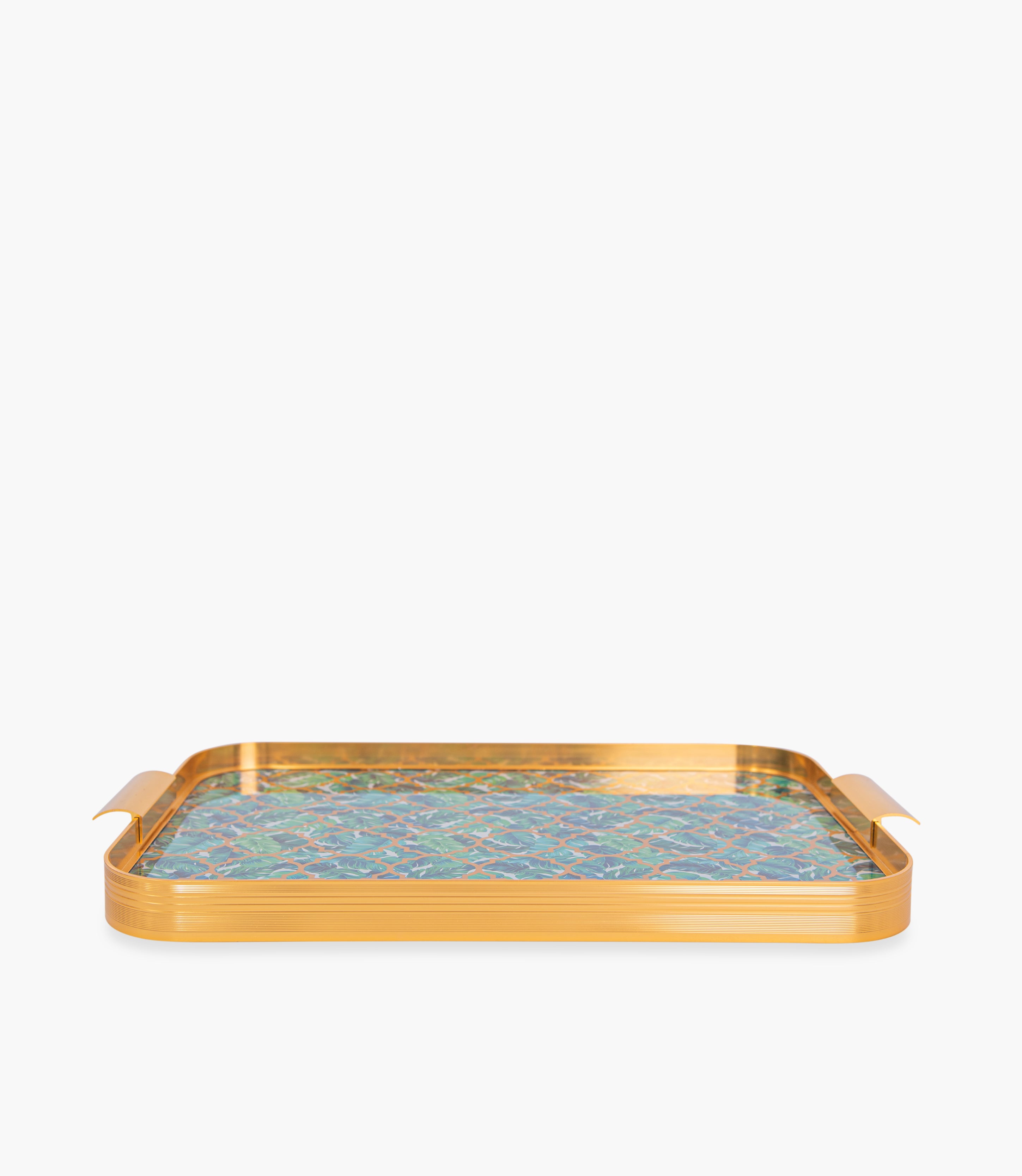 Amazonia Green Gold Aluminum Frame Tray 54.5*34*4Cm