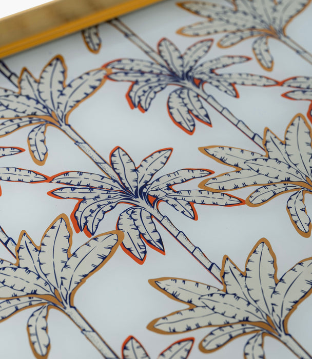 Orange Palm Aluminum Frame Tray 54.5*34*4Cm