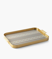 Marayah Pearl Aluminum Frame Tray 54.5*34*4Cm