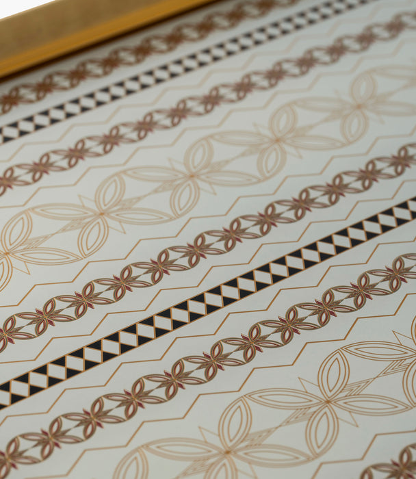 Marayah Pearl Aluminum Frame Tray 54.5*34*4Cm