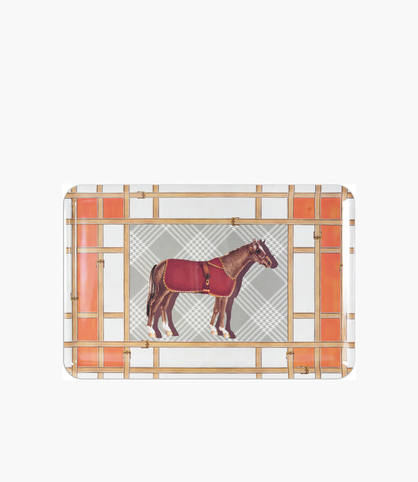 Horses Melamine Rect Tray - Horses