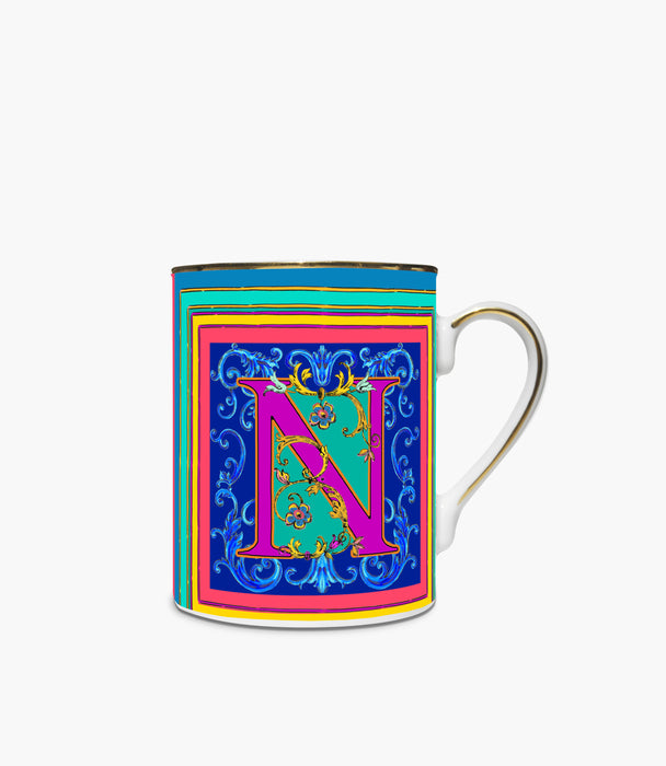 مج أورتجيا بورسلين ملوّن برسمة حرف N