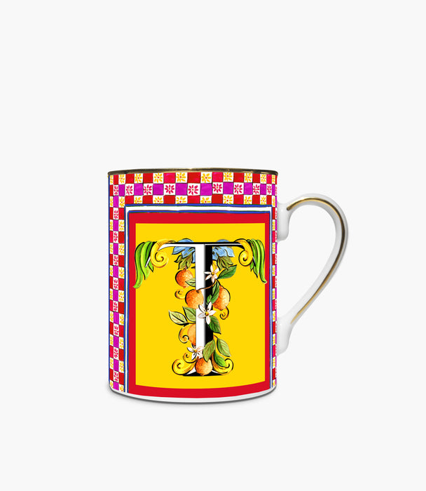 مج أورتجيا بورسلين ملوّن برسمة حرف T