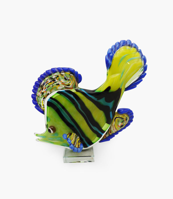Animal Glass Fish Yellow-Green 27.5x11xH28cm