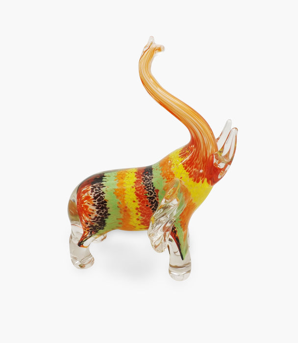 Animal Glass Elephant Colourful 24x16xH33cm