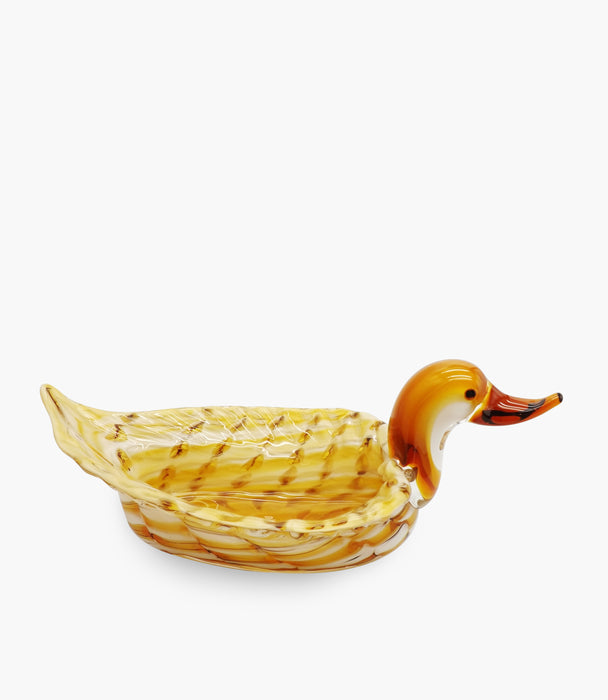 Animal Glass Bowl Goose Golden-Brown 31x18xH14cm
