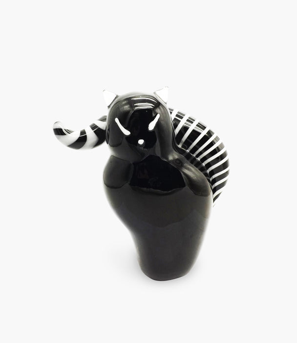 Animal Glass Cat Black 19x9xH21cm