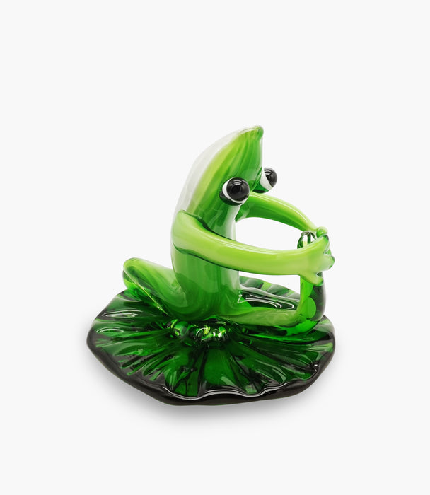 Animal Glass Stretching Frog 18x18xH16cm