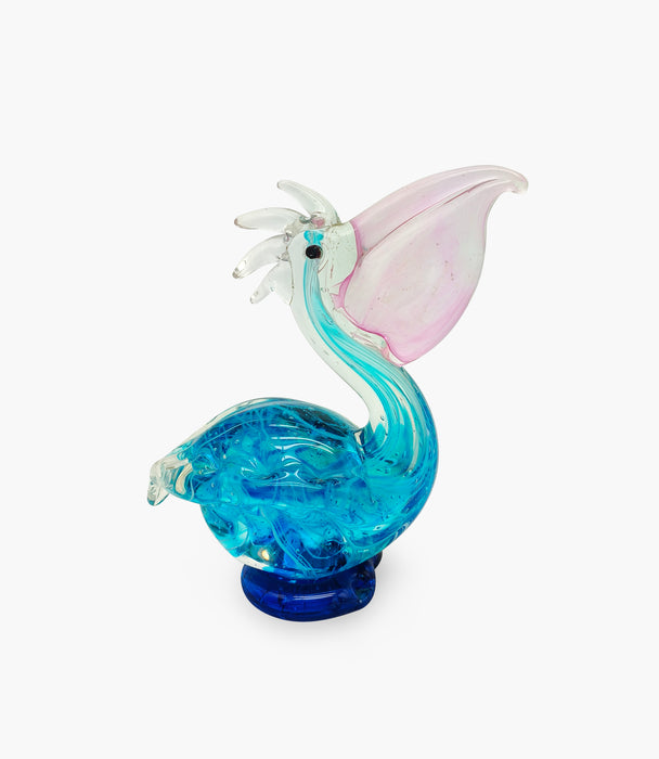 Animal Glass Pelican Blue 16x7xH19cm