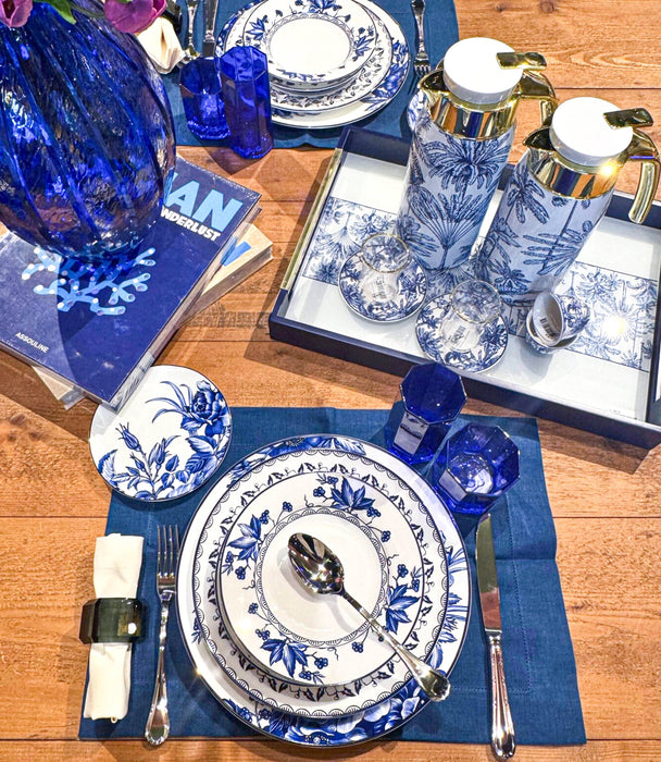 Peony Blue 4 Persons Dinner Set 20 Pcs - Roomours