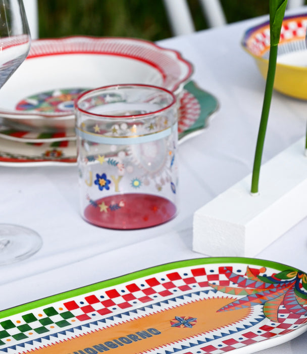 صينية بيضاوية دولتشي فيتا بورسلين ملوّنة