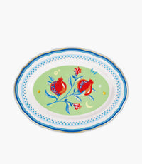 Mamma Mia Flower Oval Plate - Porcelain 34x25cm