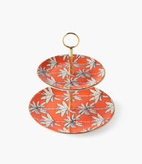 Orange Palm 2 Tier Cake Stand