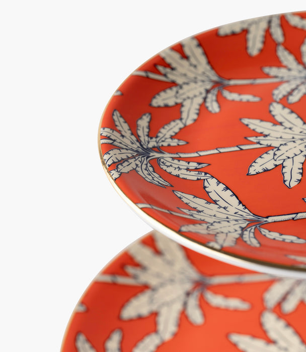 Orange Palm 2 Tier Cake Stand