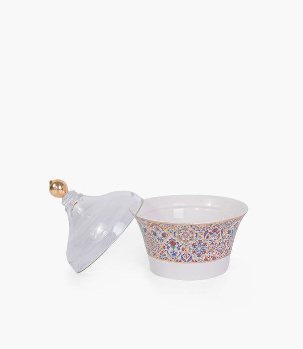 Andalusia Gold Dates Bowl w/ Lid
