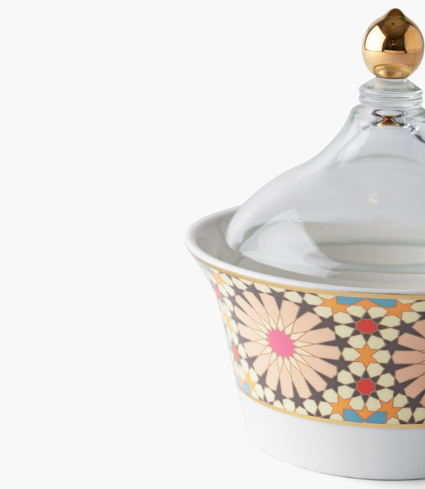 Naqsh Beige Dates Bowl w/ Lid