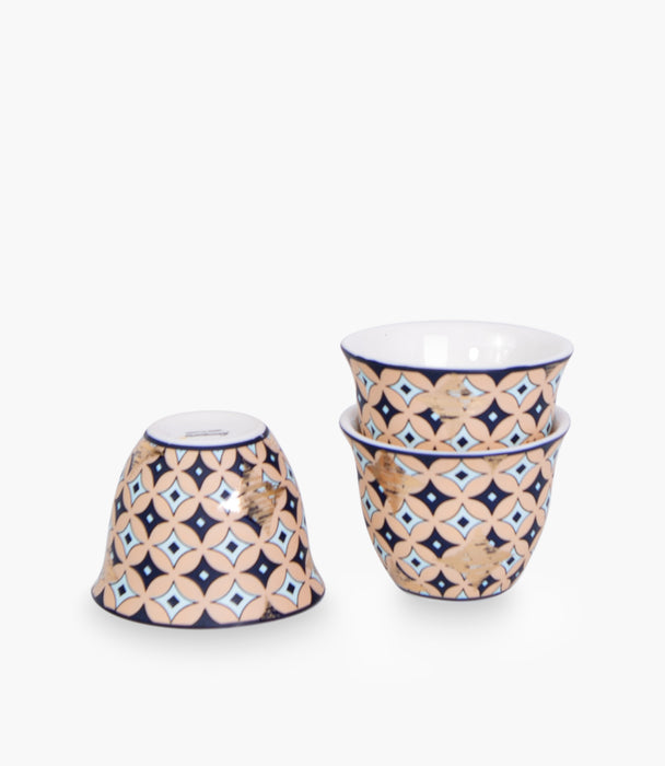 Geo beige Porcelain Gawa Cup S/6