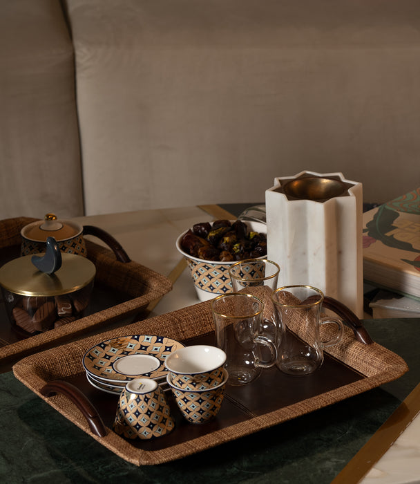Geo beige Porcelain Gawa Cup S/6
