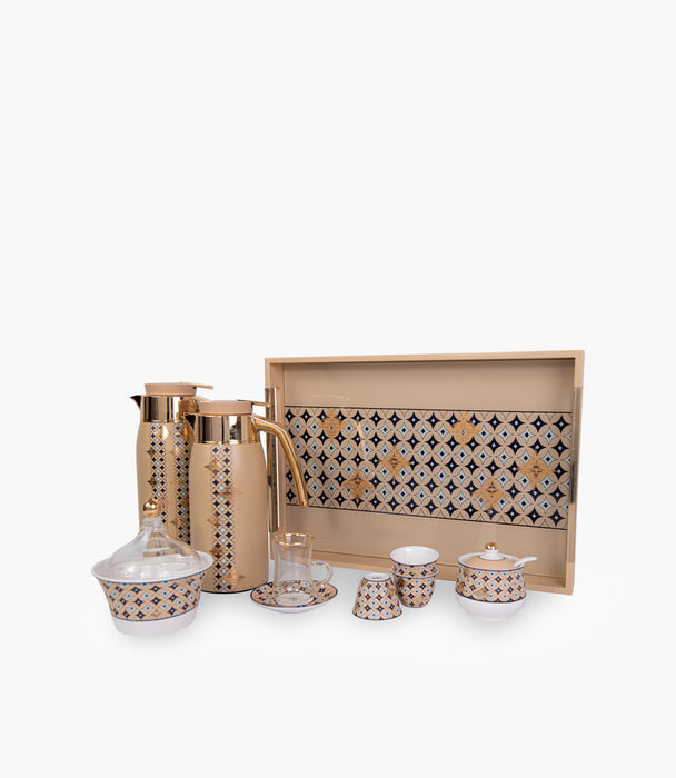 Geo beige Porcelain Gawa Cup S/6