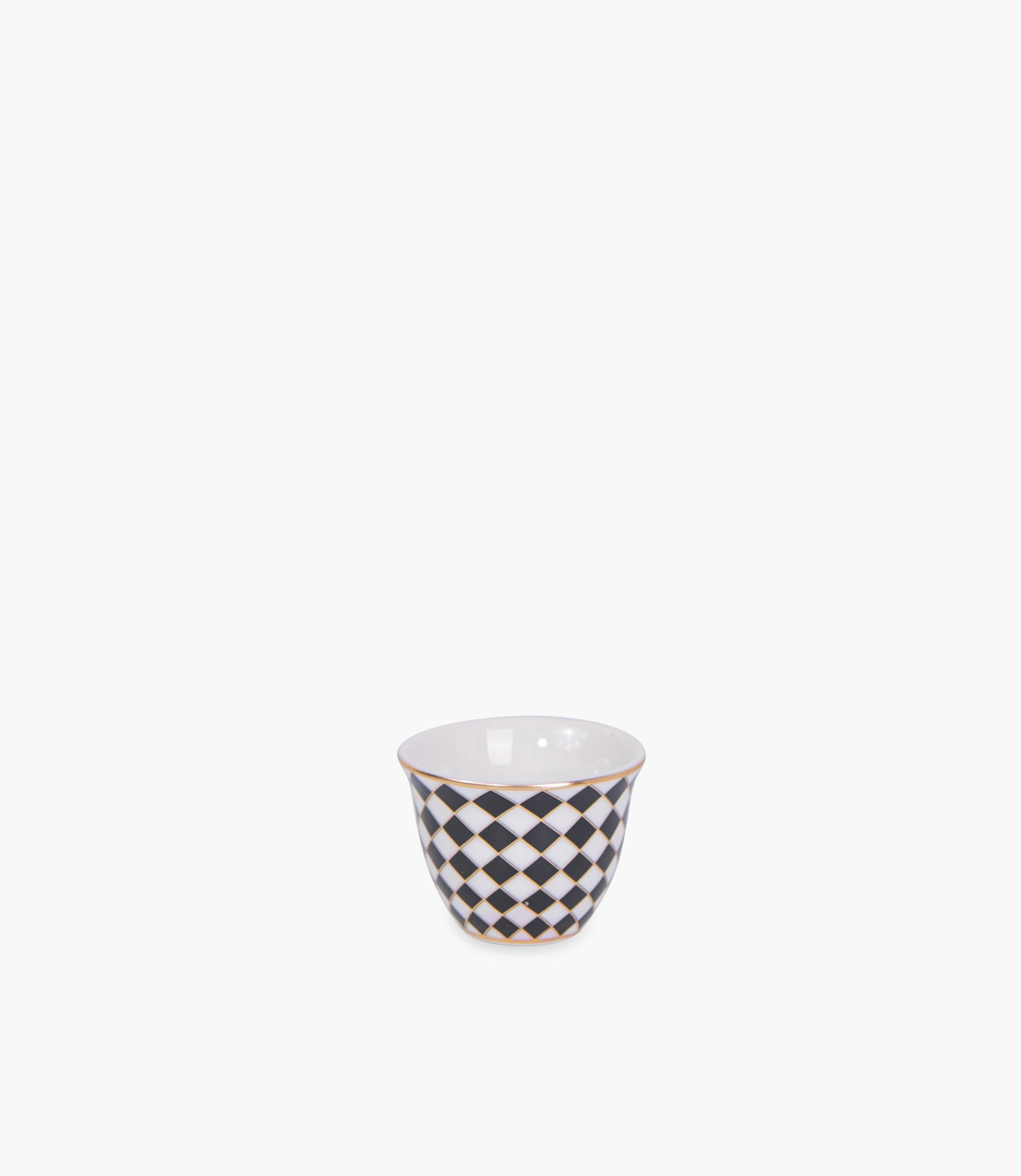 Circus Black & White/Gold Porcelain Gawa Cup S/6