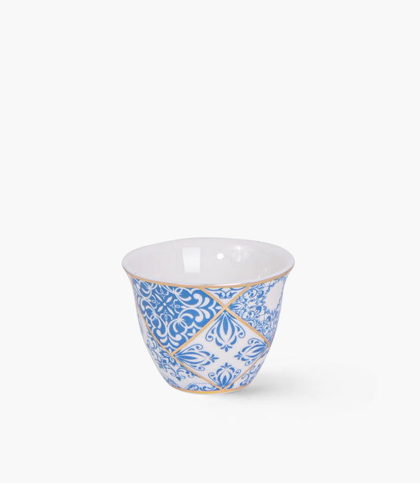 Blue Gold Porcelain Gawa Cup S/6