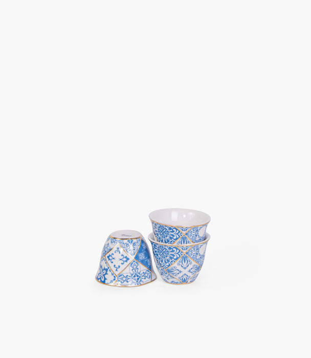 Blue Gold Porcelain Gawa Cup S/6