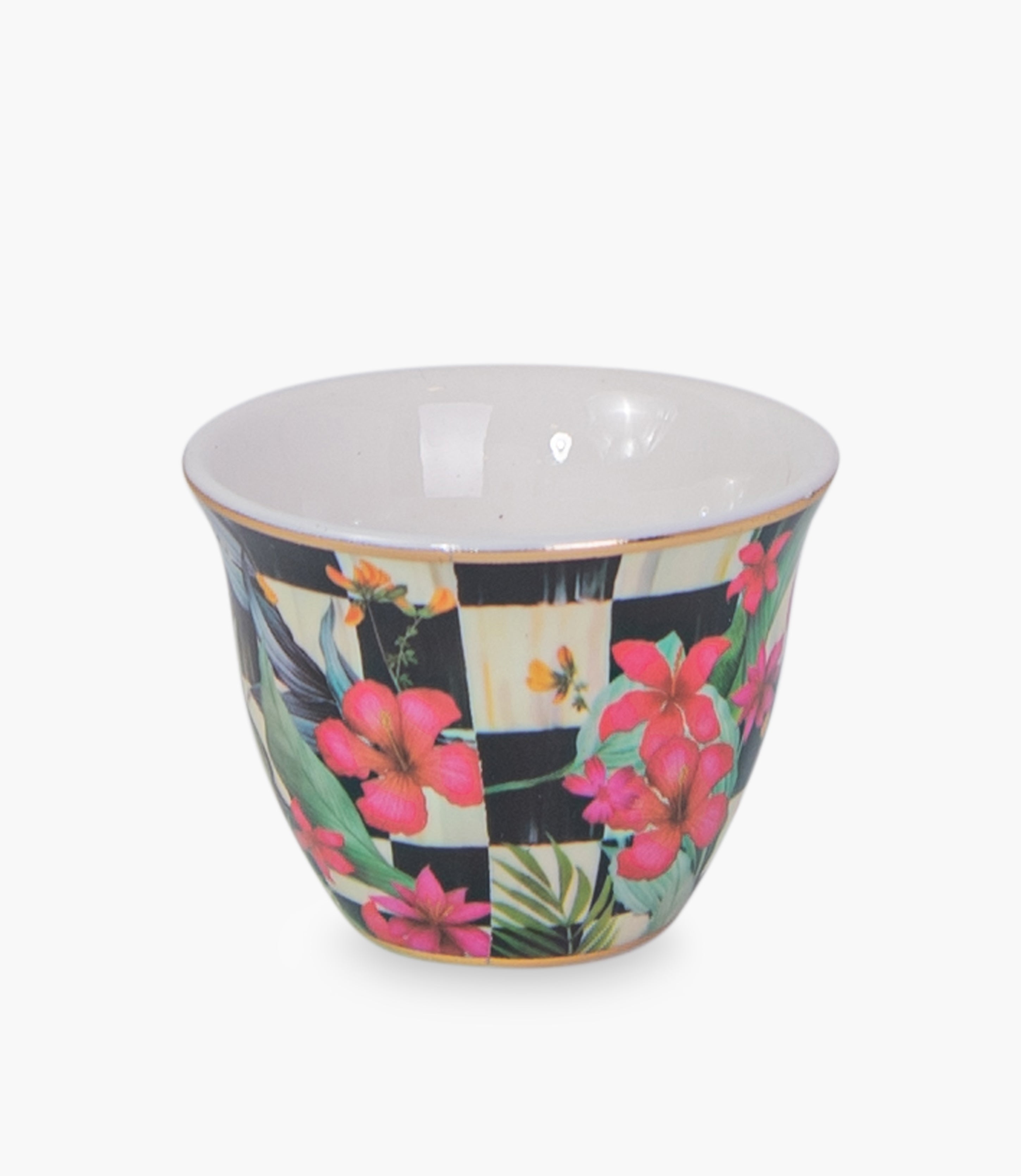 Scultura flower gold Porcelain Gawa Cup S/6