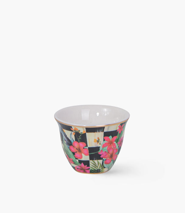 Scultura flower gold Porcelain Gawa Cup S/6