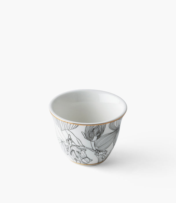 طقم فناجين قهوة فلور دو سوار بورسلين برسوم أزهار - عدد 6