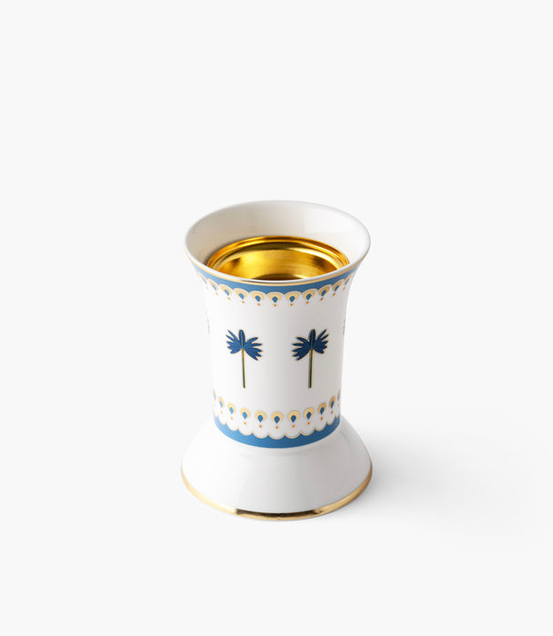 مبخرة بالمارا بورسلين برسوم نخيل زرقاء وذهبية