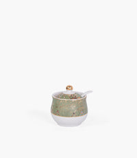 Andalusia Oro Covered Porcelain Sugar Bowl w/ Spoon