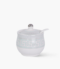 Zawaya Covered Porcelain Sugar Bowl w/ Spoon
