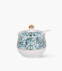 Diwani Covered Porcelain Sugar Bowl w/ Spoon
