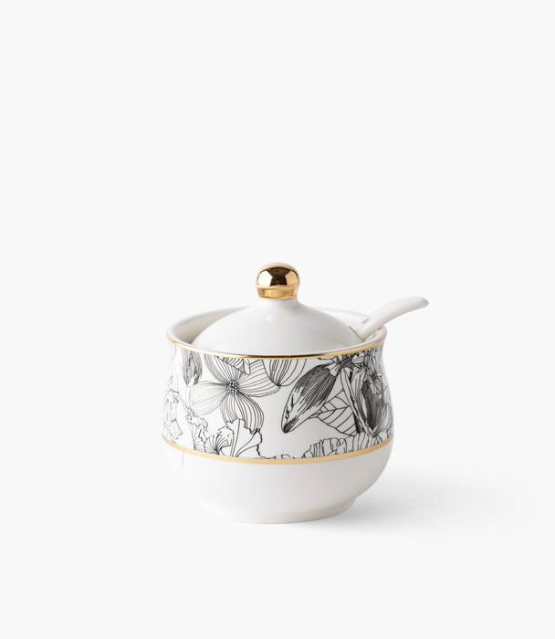 Fleur de Soir Sugar Bowl w/ Spoon