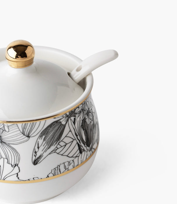 Fleur de Soir Sugar Bowl w/ Spoon