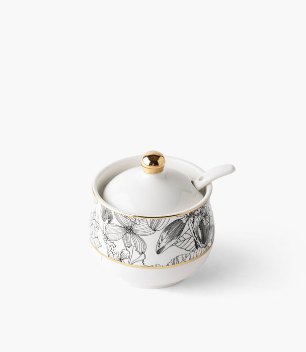 Fleur de Soir Sugar Bowl w/ Spoon