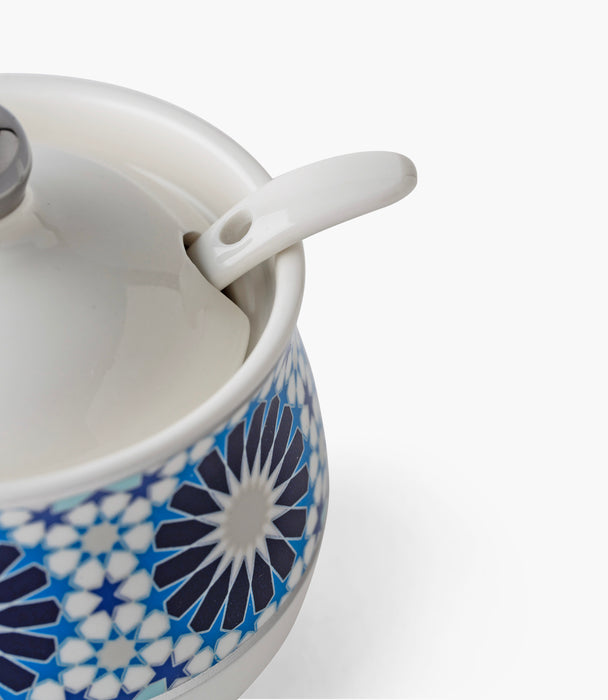 Naqsh Blue Sugar Bowl w/ Spoon