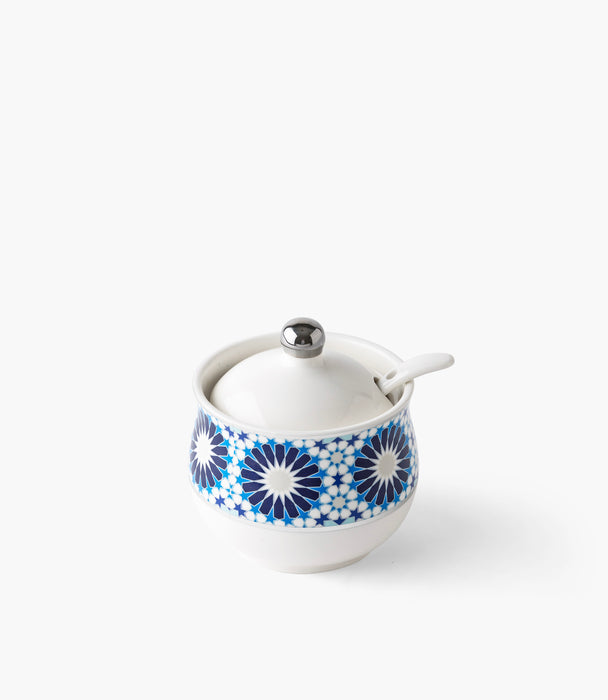 Naqsh Blue Sugar Bowl w/ Spoon