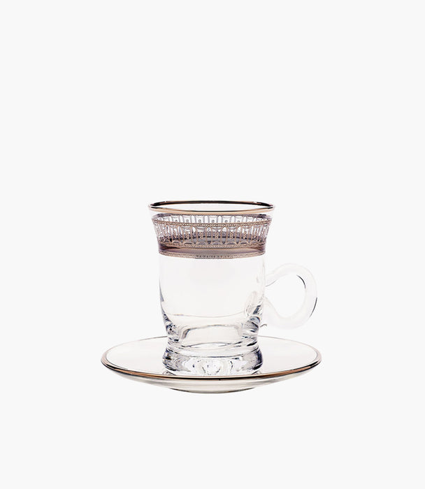 Palace Chic-Silver Tea Cup w/Saucer 120mL S/6