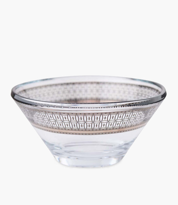 وعاء بالاس شيك زجاجي شفاف بزخارف هندسية