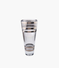 مزهرية بالاس شيك زجاجية شفافة بزخارف هندسية