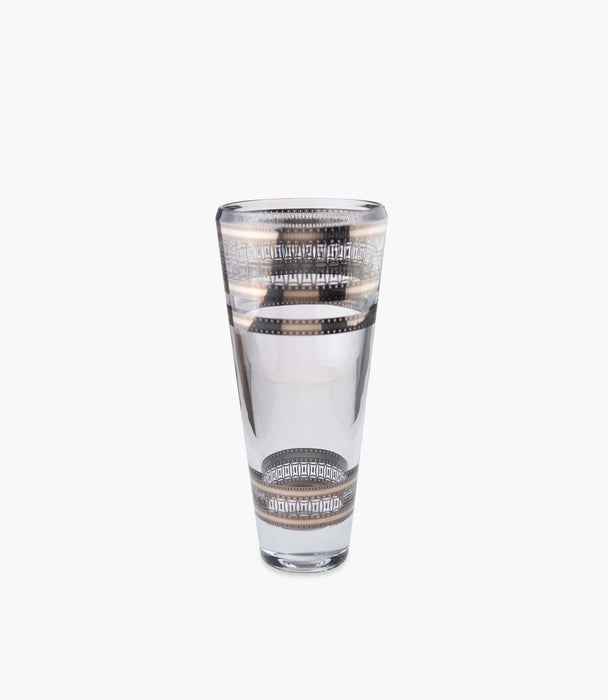 مزهرية بالاس شيك زجاجية شفافة بزخارف هندسية