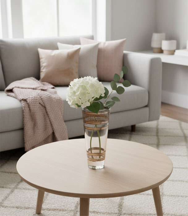 مزهرية بالاس شيك زجاجية شفافة بزخارف هندسية