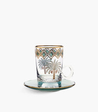 Palm Green Tea Cup w/Saucer 120mL S/6