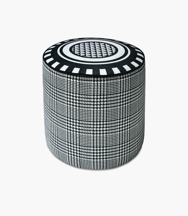 Optical Velvet Pouf - Roomours