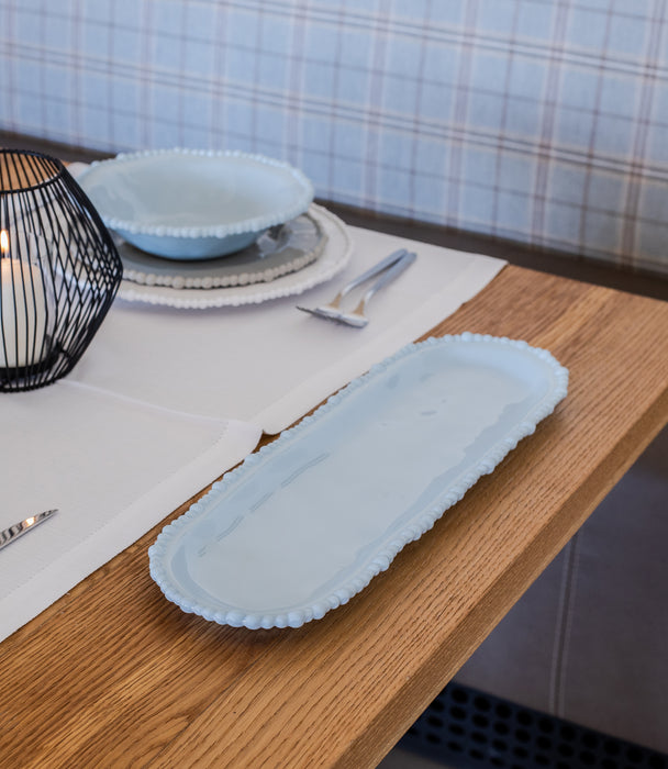 Joke Table & Kitchen Aqua Oval Serving Plate 44.5x13.5 Cm