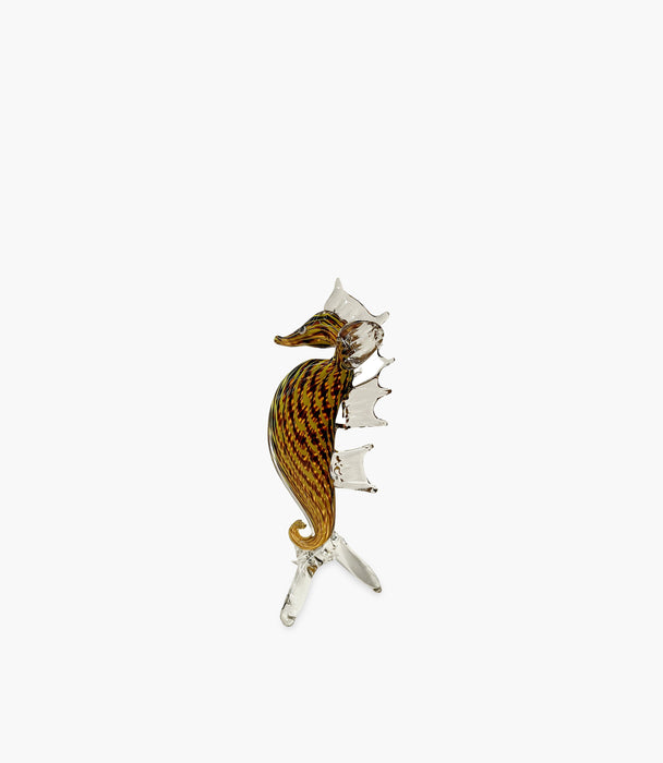Stripes Seahorse Glass Sculpture 11×8.6×25.5 cm